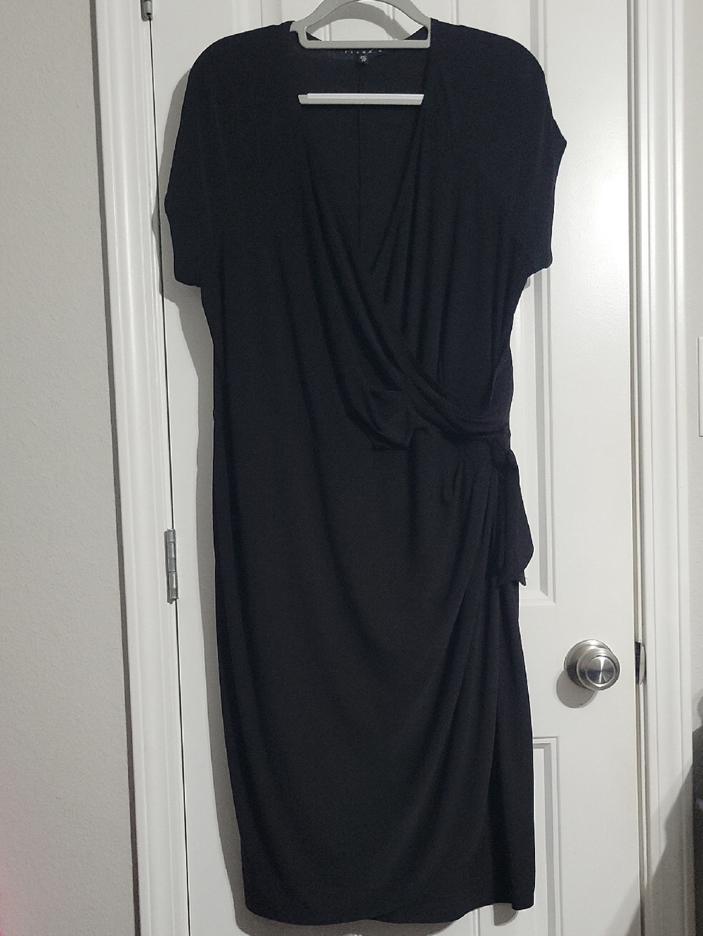 Black Faux Wrap Dress